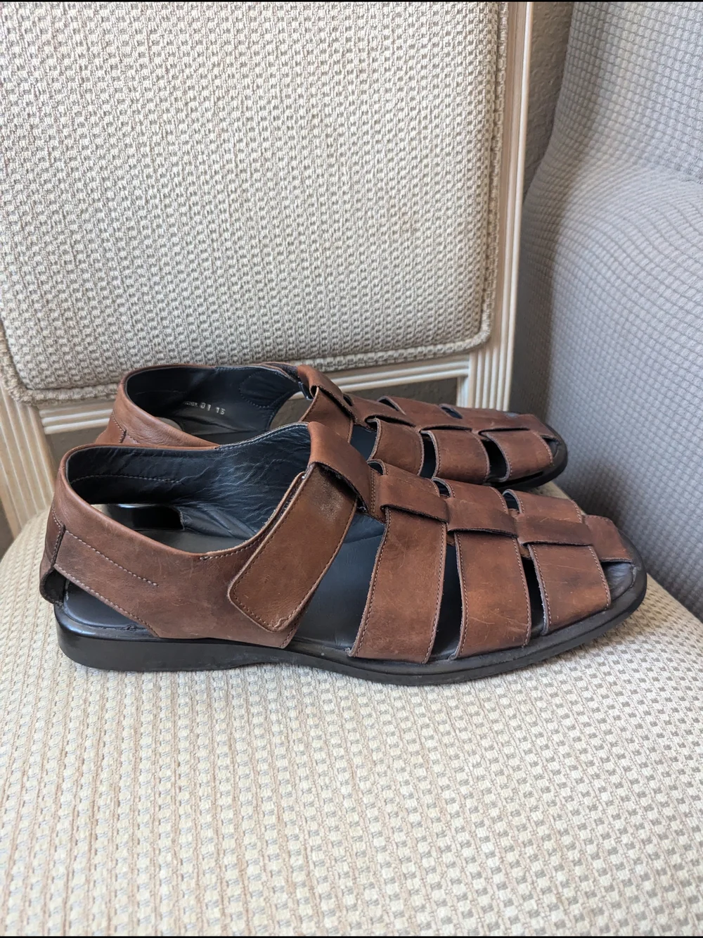 To Boot Brown Woven Leather Fisherman Sandals